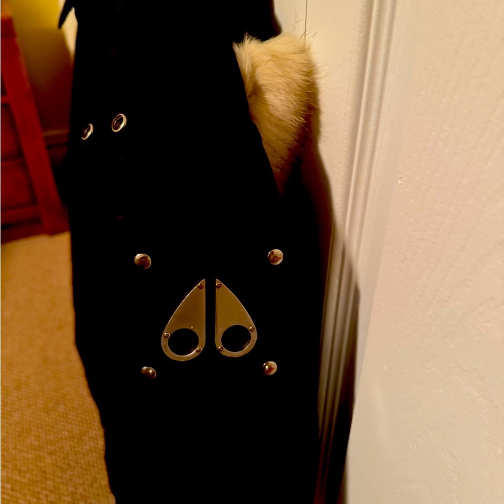 Moose knuckles Girls black winter bomber jacket